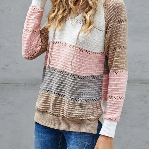 Plus 2X Cute Fall Hoodie Sweater Vibes - Neutral Tones - Picture 2 of 4